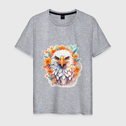 Мужская футболка Орел в цветах