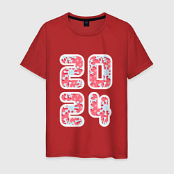 Мужская футболка Цифры 2024 со снежинками
