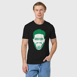 Футболка хлопковая мужская Boston Tatum, цвет: черный — фото 2