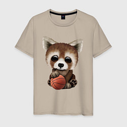 Мужская футболка Красная панда баскетболист