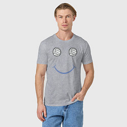 Футболка хлопковая мужская Волейбольный позитив, цвет: меланж — фото 2