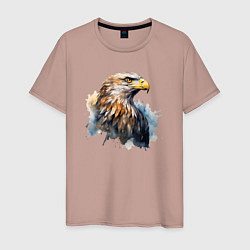 Мужская футболка Акварельный орел в брызгах краски