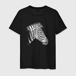 Мужская футболка Гравюра голова зебры в профиль