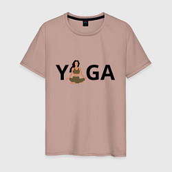 Мужская футболка Йога - девушка