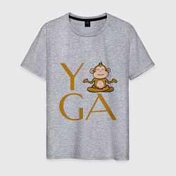 Мужская футболка Йога - обезьяна