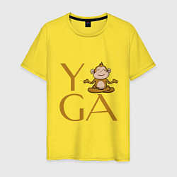Мужская футболка Йога - обезьяна