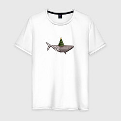 Мужская футболка Акула и елка
