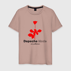 Футболка хлопковая мужская Depeche Mode - Violator album logo, цвет: пыльно-розовый