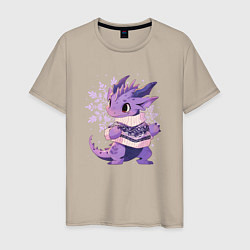 Мужская футболка Фиолетовый дракон в свитере
