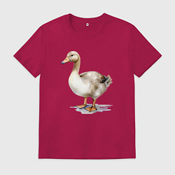 Футболка хлопковая мужская Серый гусь, цвет: маджента