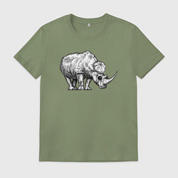 Мужская футболка Носорог в кепке