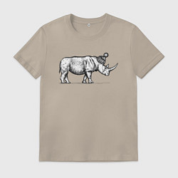 Мужская футболка Носорог стильный в профиль