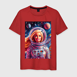 Мужская футболка Красавица Барби в космосе - нейросеть