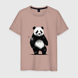 Мужская футболка Панда стоит