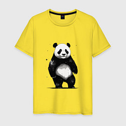 Мужская футболка Панда стоит