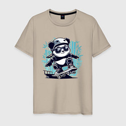 Мужская футболка Панда - крутой скейтбордист