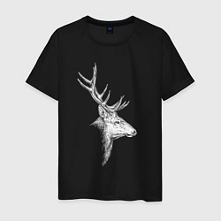 Мужская футболка Профиль оленя белый