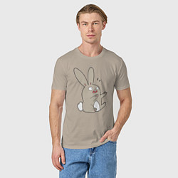 Футболка хлопковая мужская Funny bunny, цвет: миндальный — фото 2