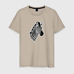 Мужская футболка Портрет зебры в пол оборота