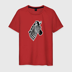 Мужская футболка Портрет зебры в пол оборота