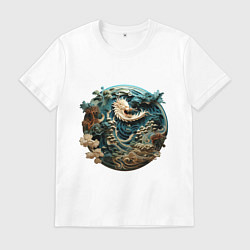 Мужская футболка Китайский дракон в круге