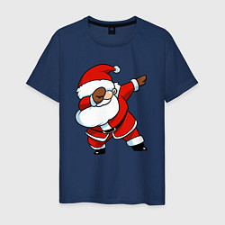 Футболка хлопковая мужская Santa dabbing dance, цвет: тёмно-синий