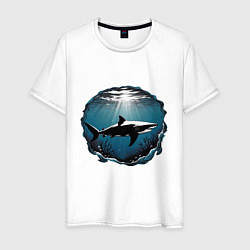 Мужская футболка Акула в океане