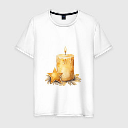 Мужская футболка Праздничная свеча