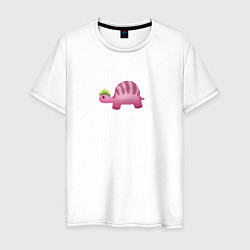 Мужская футболка Акварельный розовый динозавр