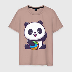 Мужская футболка Панда с мячиком