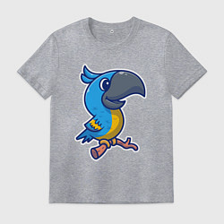 Футболка хлопковая мужская Попугайчик, цвет: меланж