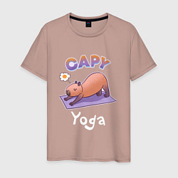 Мужская футболка Капибара йога Асана