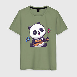 Мужская футболка Панда с гитарой