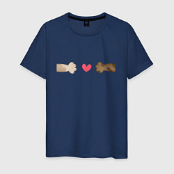 Мужская футболка Кошачьи лапки и сердце