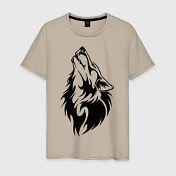 Мужская футболка Воющий волк