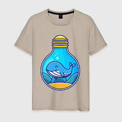 Мужская футболка Синий кит в лампочке