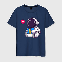 Мужская футболка Космонавт читает