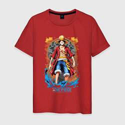 Мужская футболка One Piece - загадочный Луффи