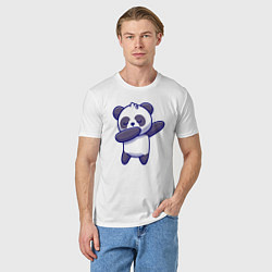 Футболка хлопковая мужская Dabbing panda, цвет: белый — фото 2