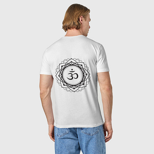 Мужская футболка Сахасрара чакра - символ аюрведы / Белый – фото 4