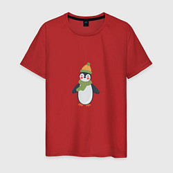 Мужская футболка Весёлый пингвин в шапке