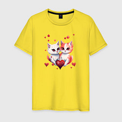 Мужская футболка Пара котов влюбленных