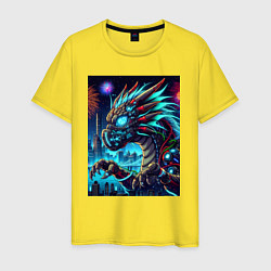 Мужская футболка Cyber dragon - ai art neon