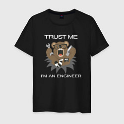 Мужская футболка Верь мне я инженер медведь