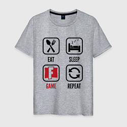 Мужская футболка Eat - sleep - Fortnite - repeat