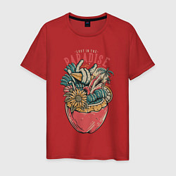 Мужская футболка Акула пальмы коктейль
