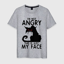 Мужская футболка I am not angry cat