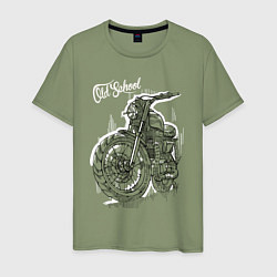 Мужская футболка Старая школа - мотоцикл