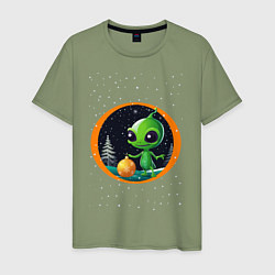 Мужская футболка Зелёненький человечек