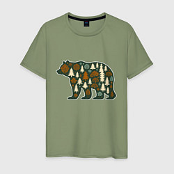 Мужская футболка Медведь и тайга